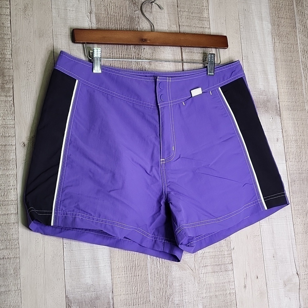 ❤️ L.L Bean Nylon Shorts. Purple & Black. Size 14